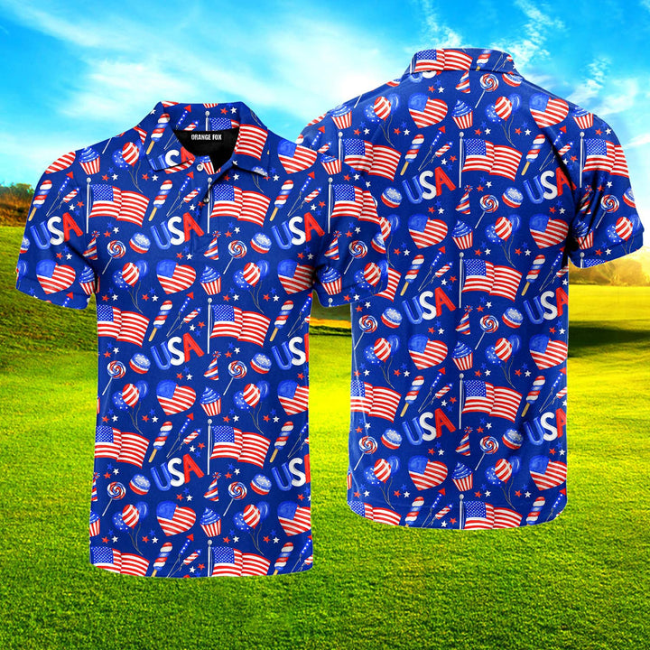 4th Of July Independence Day America Festive Polo Shirt For Men