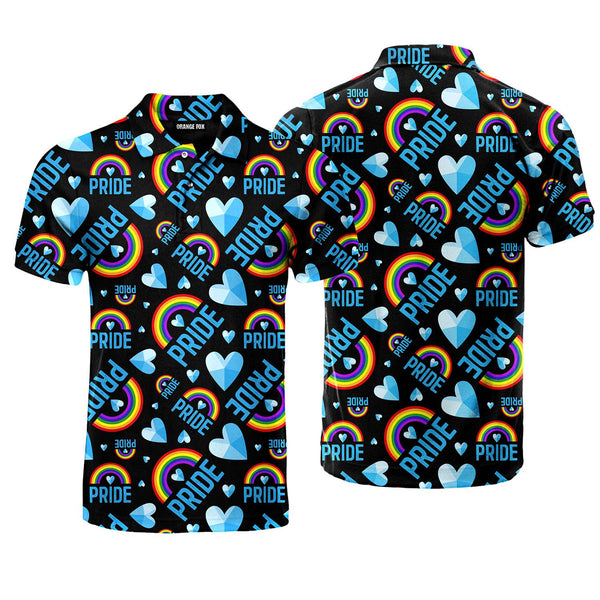 Pride Hearts LBGT Polo Shirt For Men