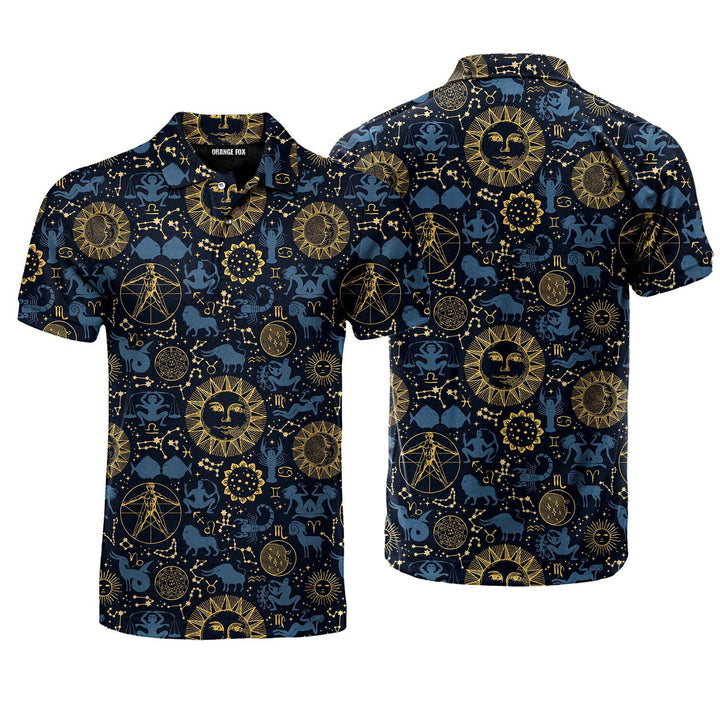 Zodiac Signs Horoscope Symbols Polo Shirt For Men