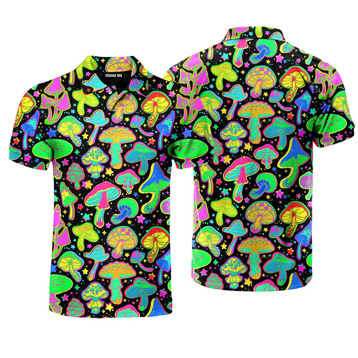 Bright Psychedelic Mushrooms Polo Shirt For Men