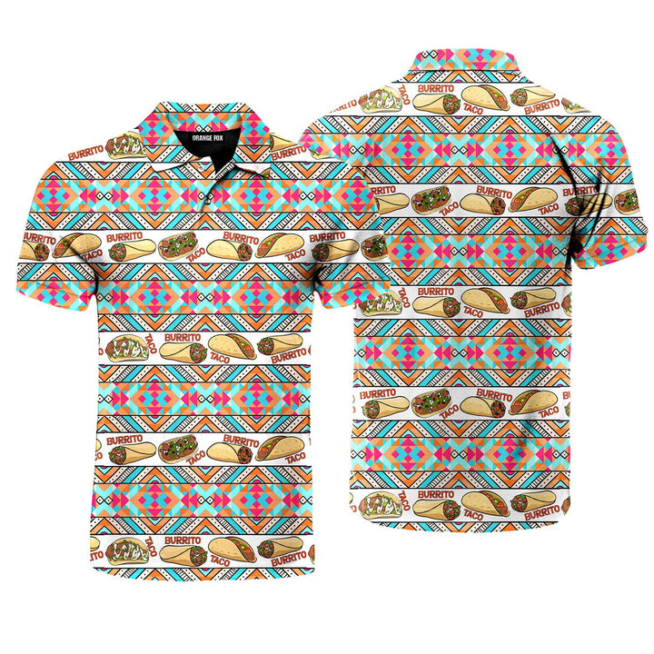 Taco And Burrito Mexican Polo Shirt For Men