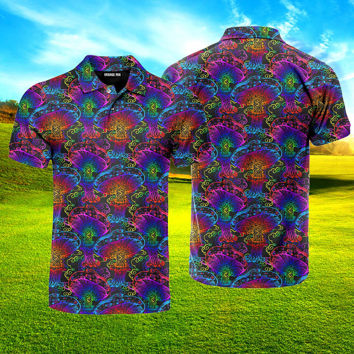 Magic Hippy Mushroom Polo Shirt For Men