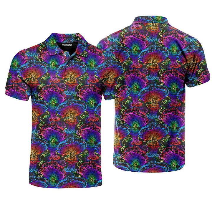 Magic Hippy Mushroom Polo Shirt For Men