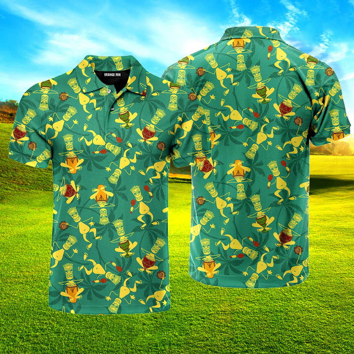 Aloha Tiki Tribal Musicians Polo Shirt For Men