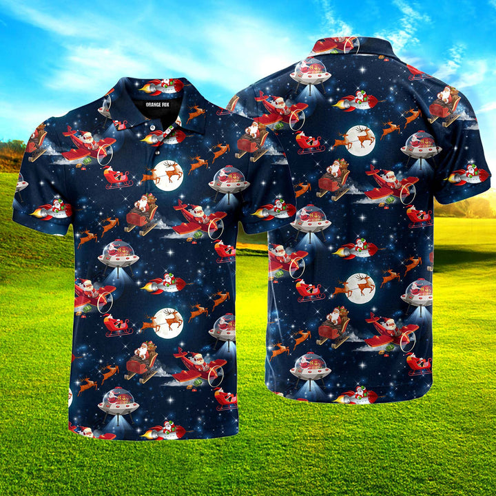 Christmas In Space Polo Shirt For Men