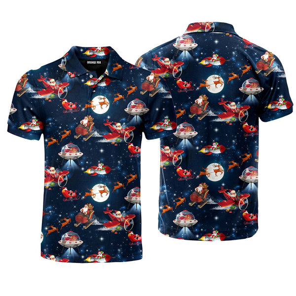 Christmas In Space Polo Shirt For Men