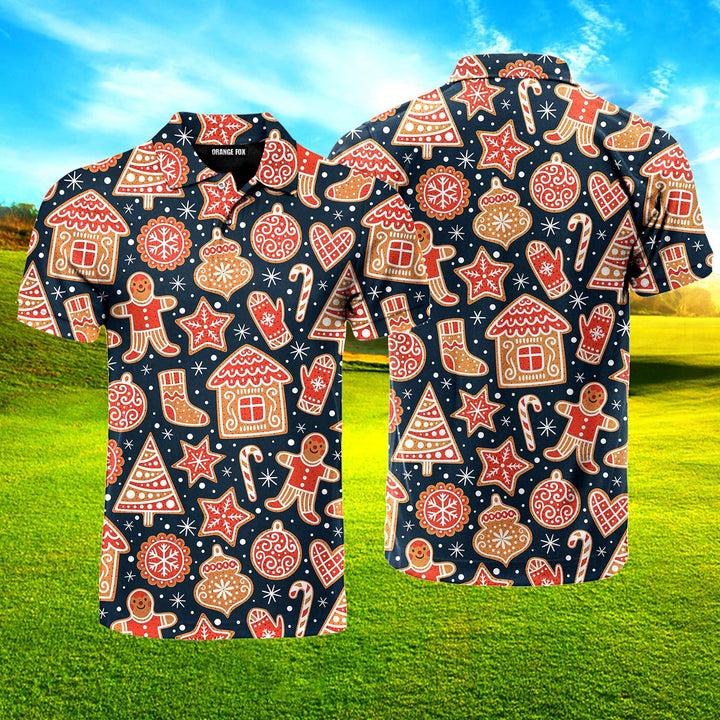 Christmas Gingerbread Cookies Polo Shirt For Men