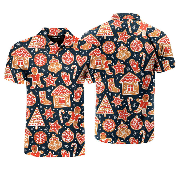 Christmas Gingerbread Cookies Polo Shirt For Men