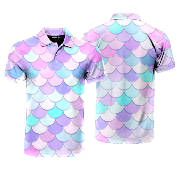 Mermaid Pattern Polo Shirt For Men