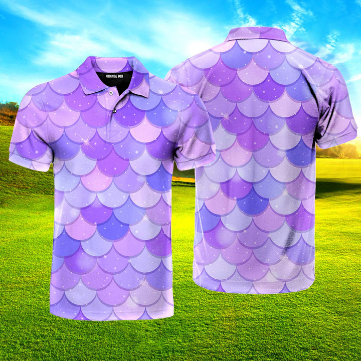 Mermaid Purple Polo Shirt For Men