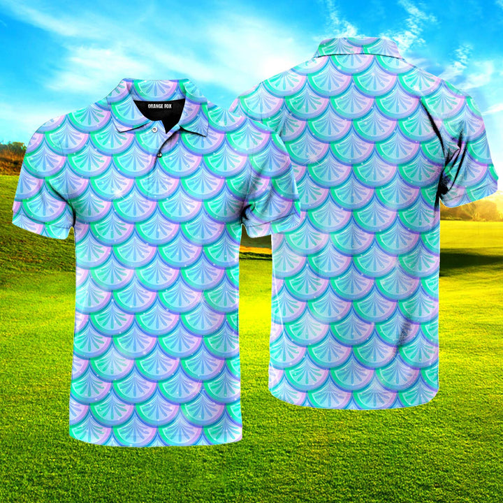 Colorful Mermaid Scales Polo Shirt For Men