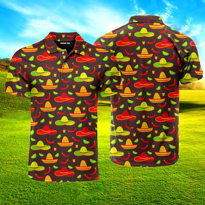 Cinco De Mayo Mexican Sombrero Hats Polo Shirt For Men