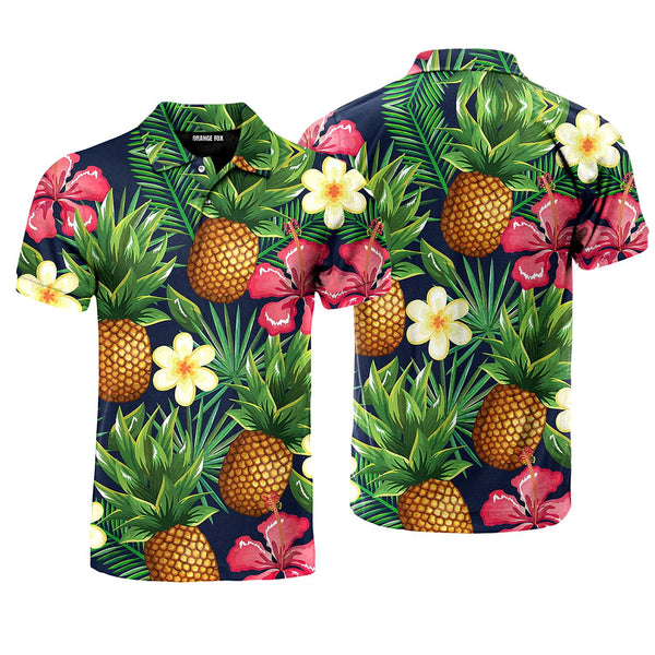 Pineapple Tropical Pattern Polo Shirt For Men