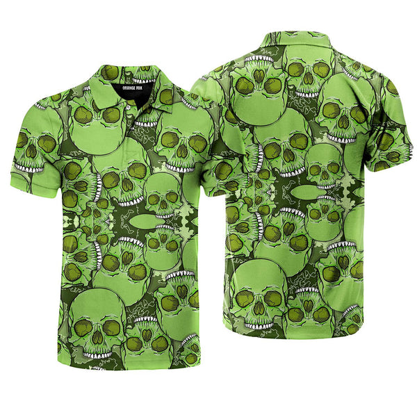 Camouflage Skull Polo Shirt For Men