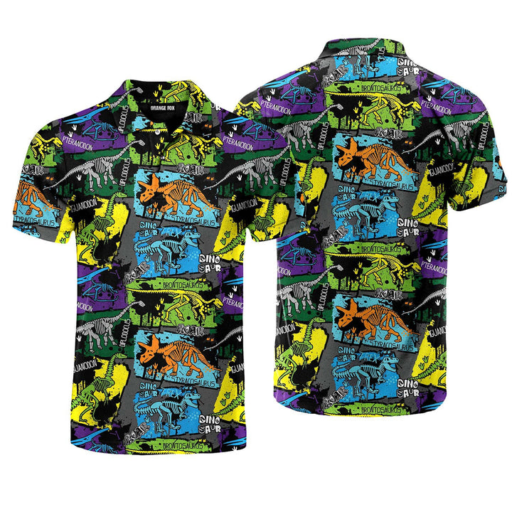 Dinosaur Skeleton Polo Shirt For Men