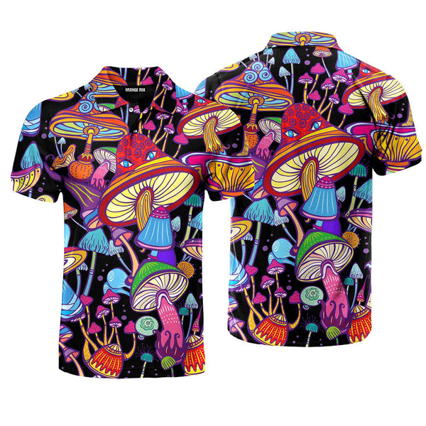 Hippie Mushroom Polo Shirt For Men