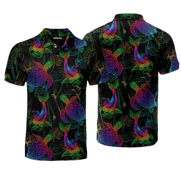 Sea Turtle Neon Polo Shirt For Men