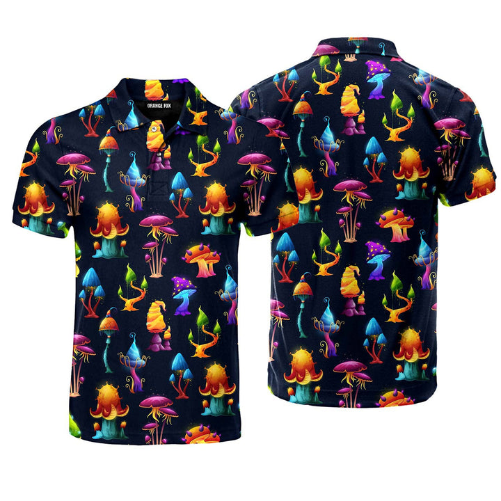 Fairy Fantasy Mushrooms Magic Colorful Polo Shirt For Men