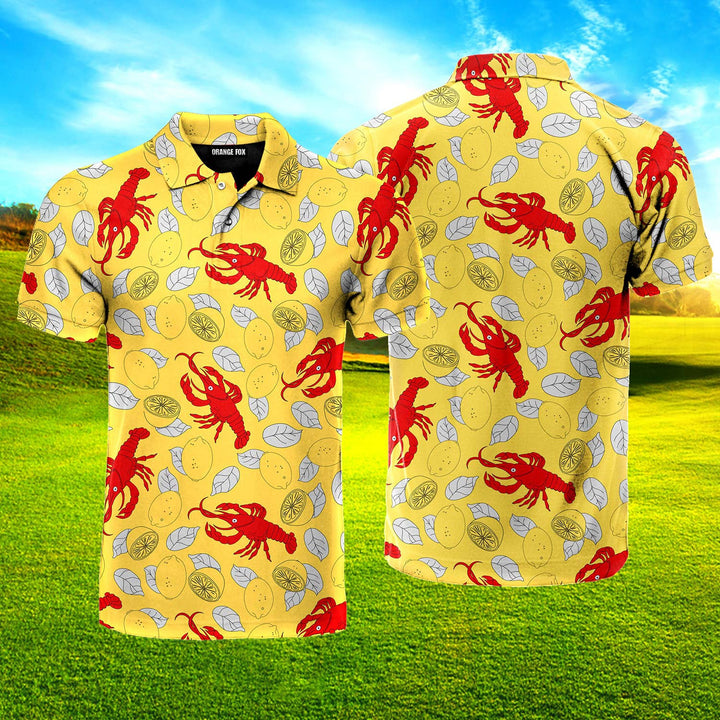 Yellow Crawfish Lemon Polo Shirt For Men