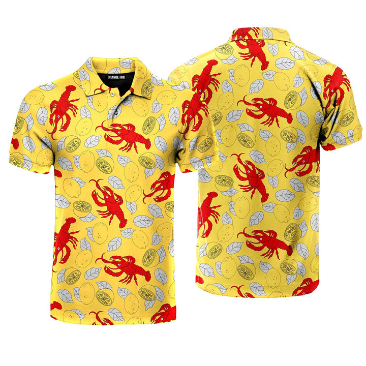 Yellow Crawfish Lemon Polo Shirt For Men