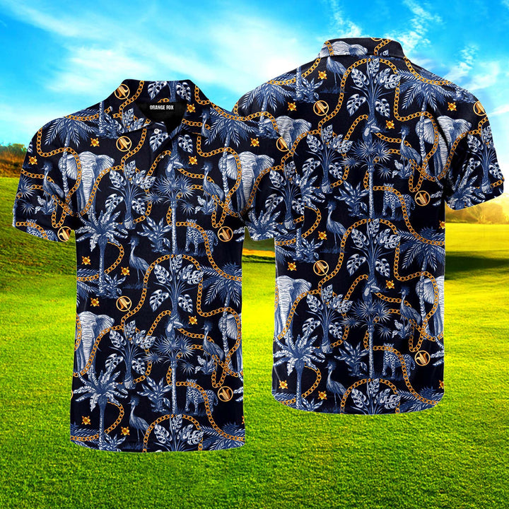 Tropical Trees Jungle Pattern Polo Shirt For Men