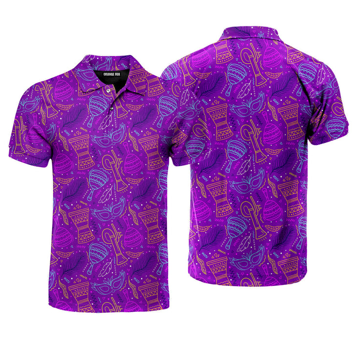 Mardi Gras Carnival Purple Polo Shirt For Men