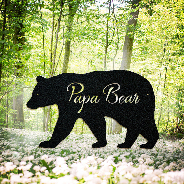 Papa Bear Great Outdoor Decor Laser Cut Metal Signs 
