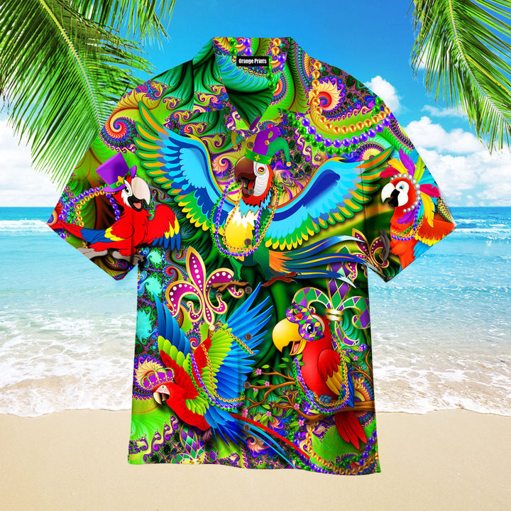 Parrot Mardi Gras Hawaiian Shirt For Men & Women