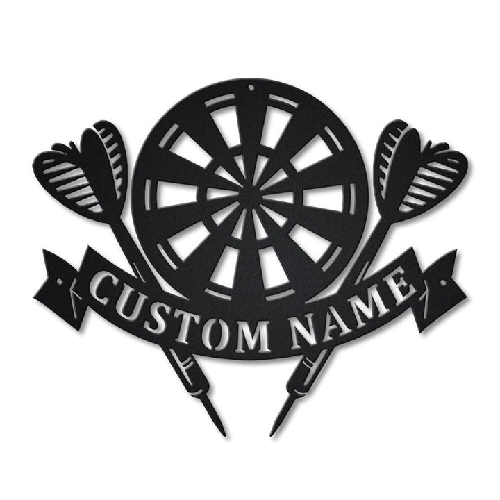 Personalized Darts Monogram Custom Name Metal Sign Art - Laser Cut Metal Signs