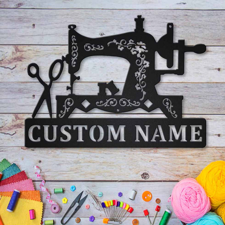 Personalized Name Old Singer Sewing Machine Sewing Room Metal House Sign