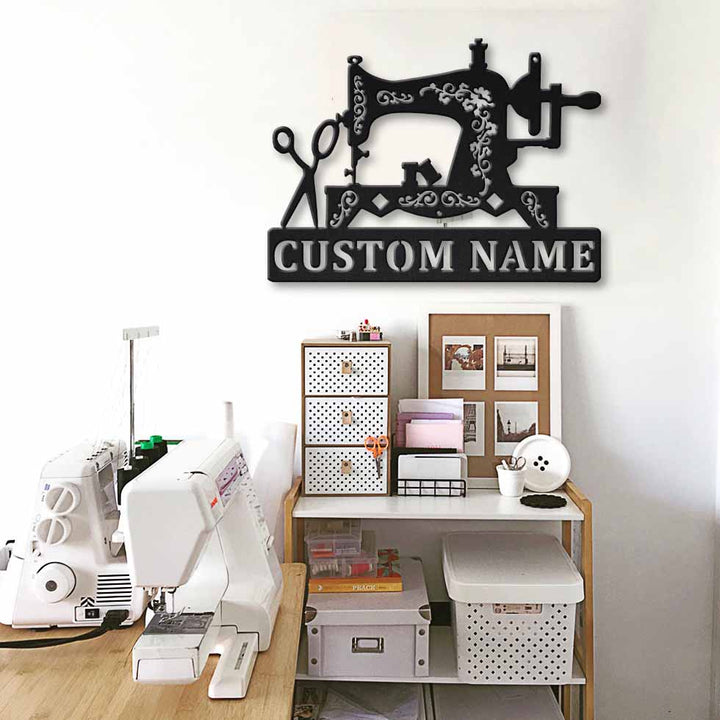 Personalized Name Old Singer Sewing Machine Sewing Room Metal House Sign