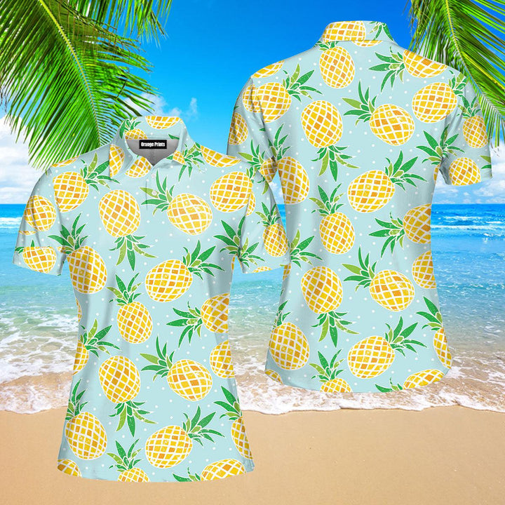 Pineapple Tropical Polo Shirt For Women