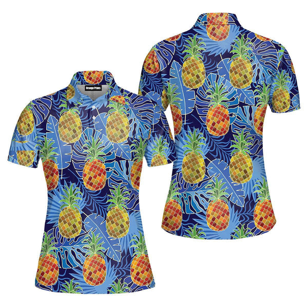 Pineapple Tropical Polo Shirt For Women