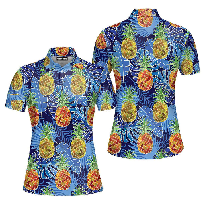 Pineapple Tropical Polo Shirt For Women