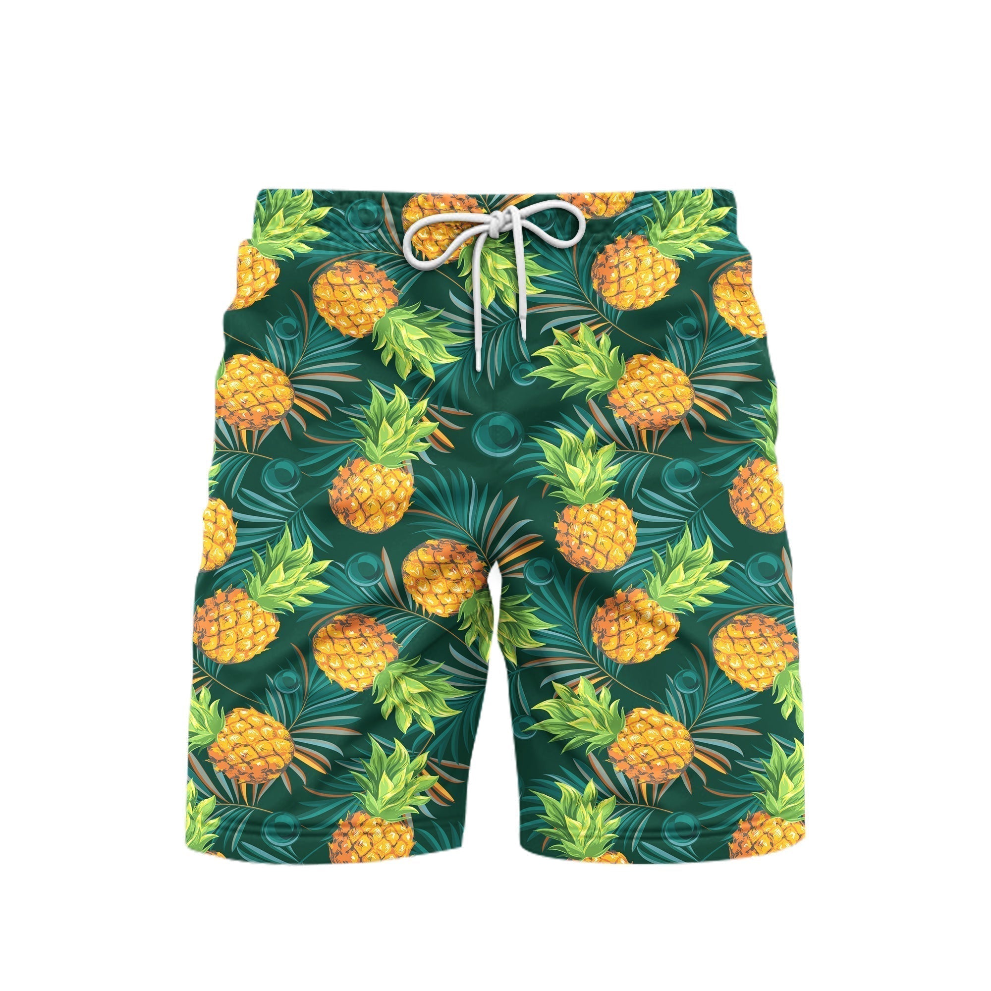 Pineapples With Palm Leaves Tropical Beach Shorts For Men – Gerbera Prints