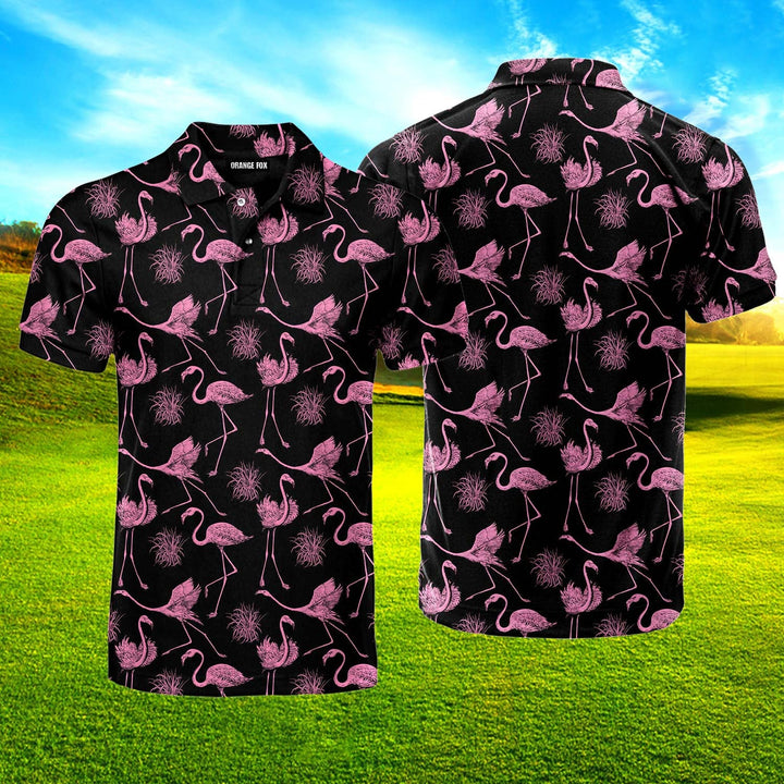 Pink Flamingo Polo Shirt For Men