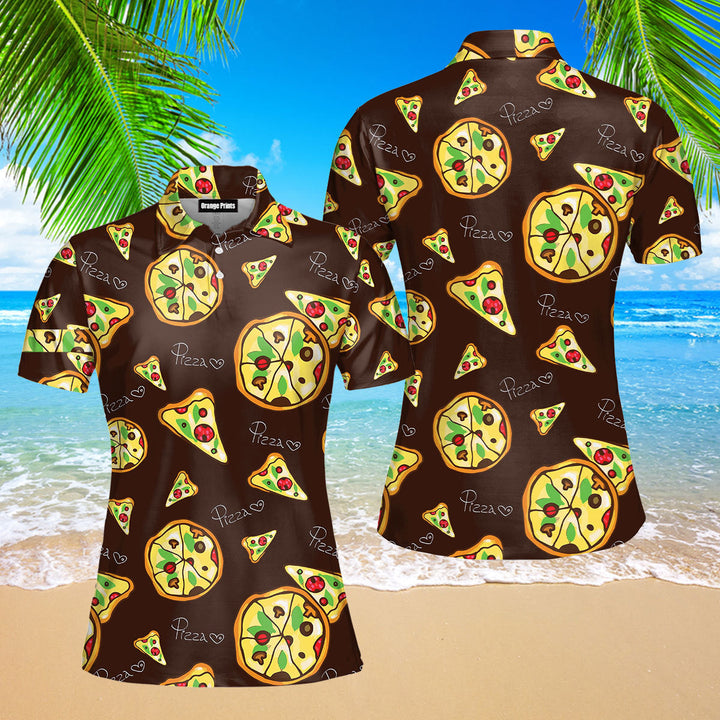 Pizza Summer Polo Shirt For Women