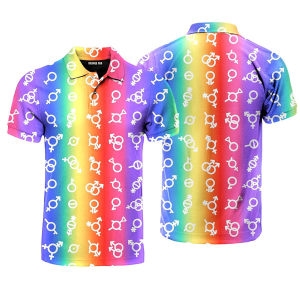 Pride Flag LGBT Gender Polo Shirt For Men