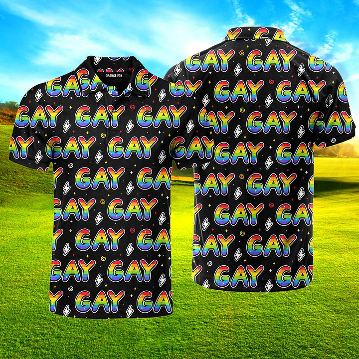 Rainbow Gay Pride LGBT Polo Shirt For Men