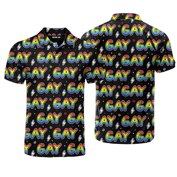 Rainbow Gay Pride LGBT Polo Shirt For Men