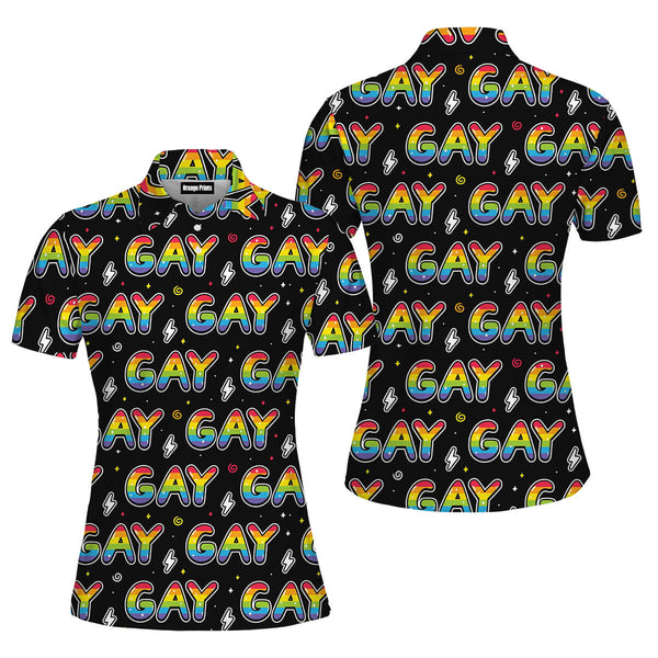 Rainbow Gay Pride LGBT Polo Shirt For Women