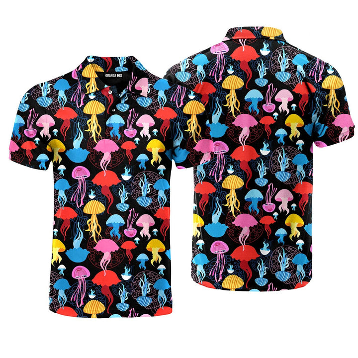 Rainbow Jellyfish Polo Shirt For Men