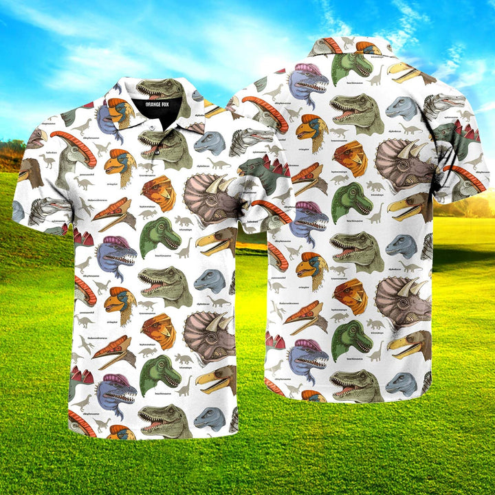 Realistic Dinosaurus Polo Shirt For Men