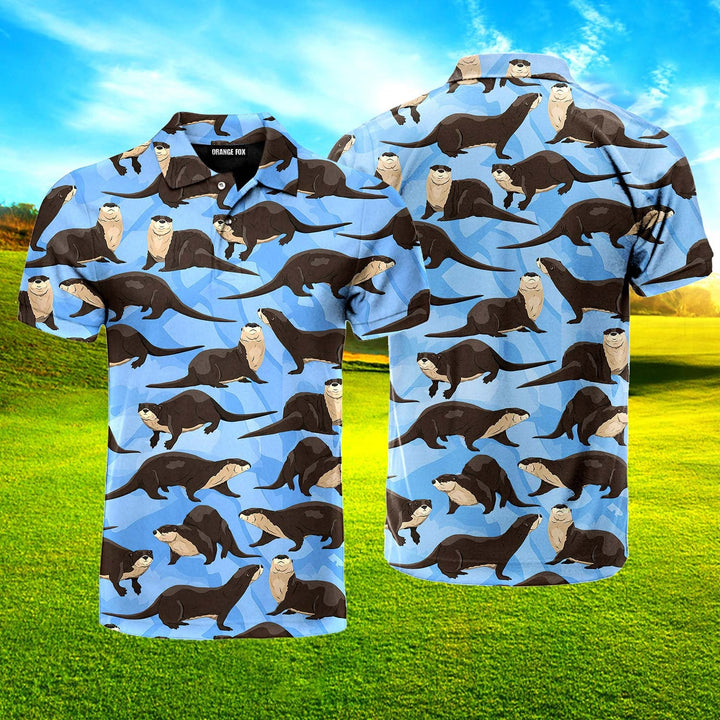 Realistic Otter Lovely Animals PatternPolo Shirt For Men