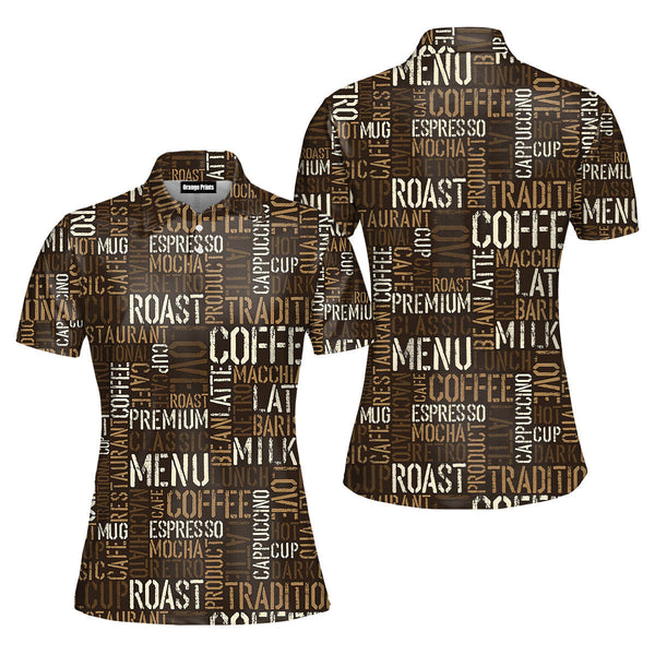 Retro Coffee Polo Shirt For Women