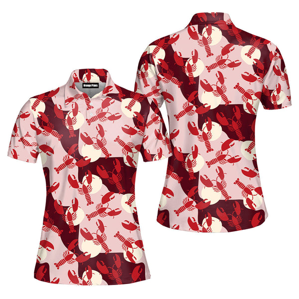 Retro Lobster Polo Shirt For Women