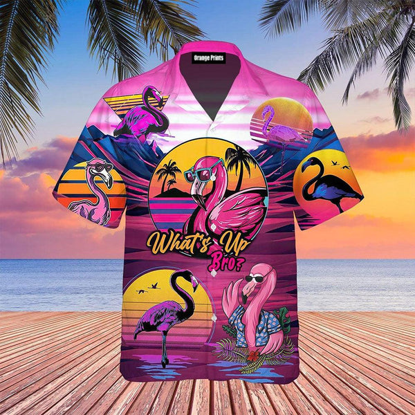 Retro Tropical Flamingo Sunset Hawaiian Shirt For Men & Women