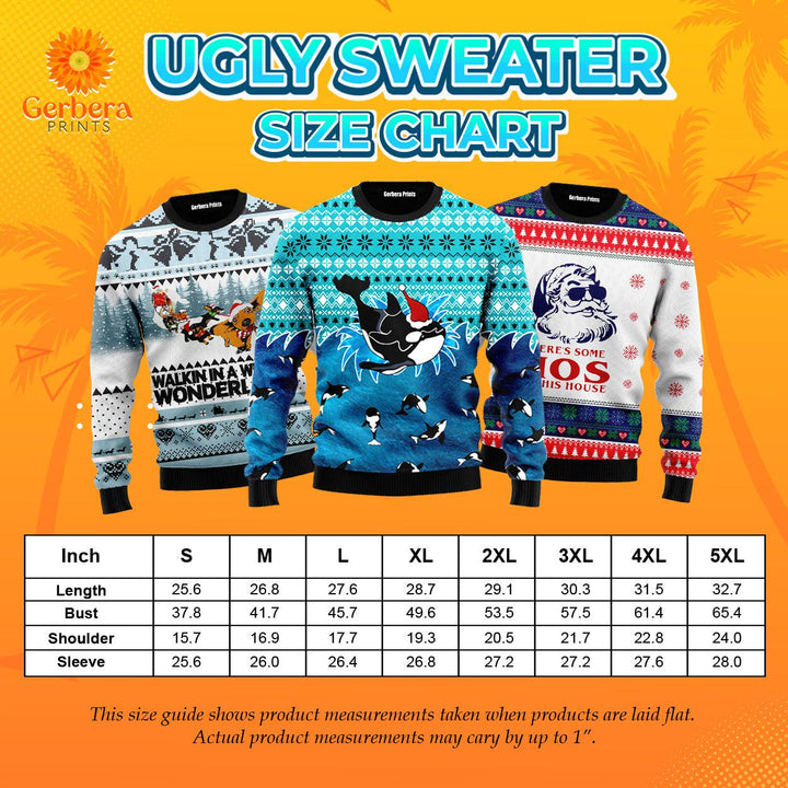 Sample Ugly Christmas Sweater | For Men & Women | US1000-Gerbera Prints.