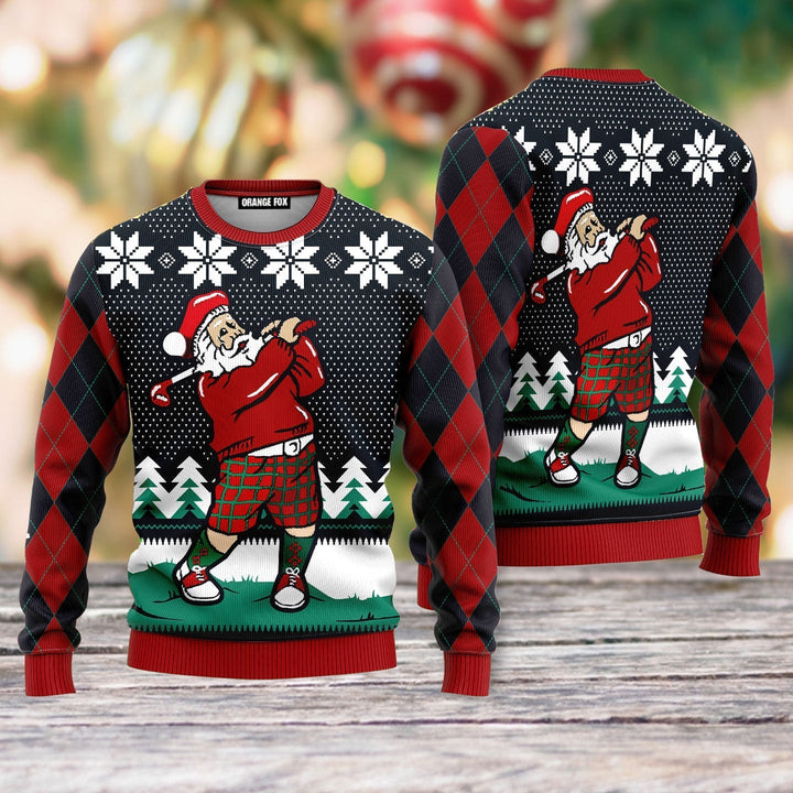 Santa Love Golf Ugly Christmas Sweater For Men & Women