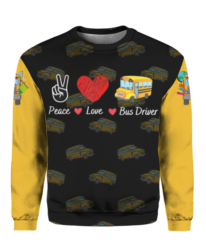 School Bus Driver Life Hippie All Over Print | Unisex | HP1358-Crewneck Sweatshirt-Gerbera Prints.